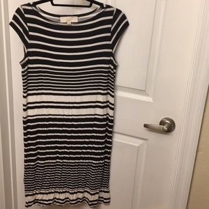 LOFT navy/ white striped dress